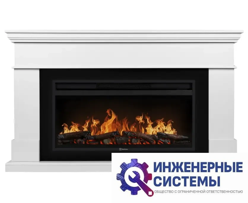 Каминокомплект: Очаг Electrolux EFP/P-4220LS, портал California 42/40/36, белый, фото 2