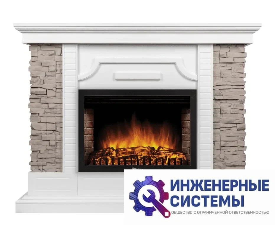 Firelight Florida 25 белый, серый портал для камина, фото 2