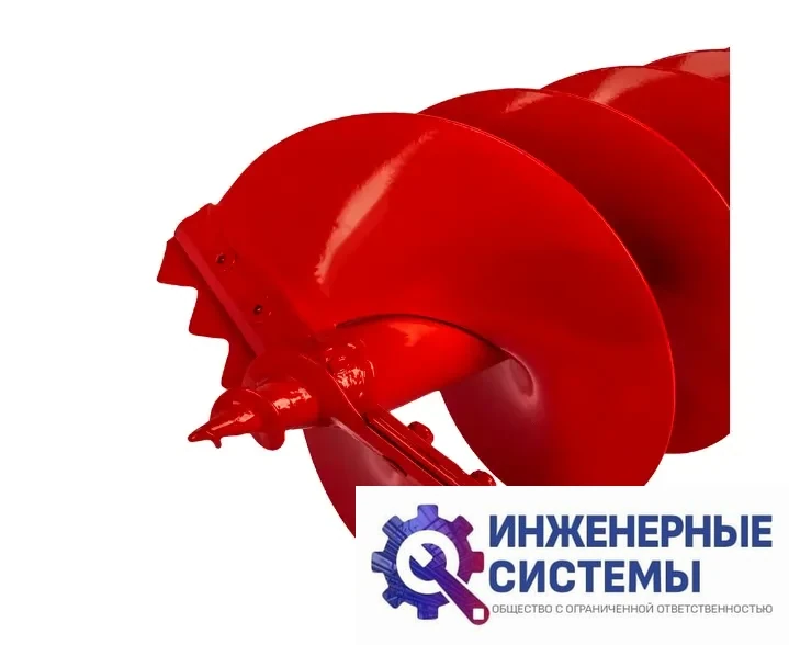 Шнек двухзаходный для грунта DDE мотобура (ф = 200 мм, L = 800 мм, посадка на вал 20 мм), фото 2