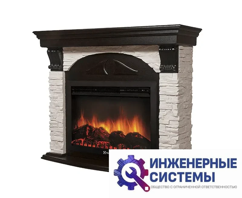 Firelight Torre 25S портал для камина камень белый, шпон венге, фото 2
