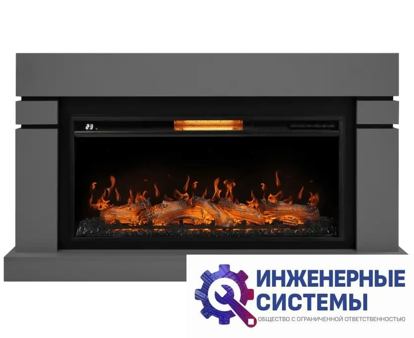 Каминокомплект: Очаг Electrolux EFP/P-4220LS, портал Lindos 42/40/36, светло-серый, р/в, фото 2