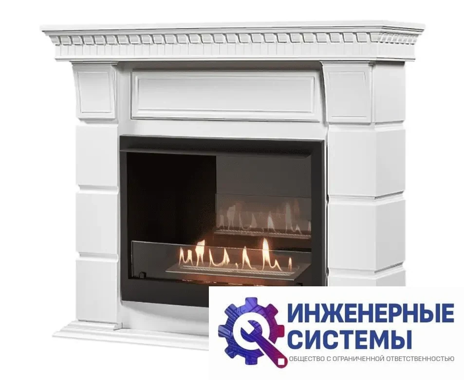 Каминокомплект: Биокамин Firelight BFP/P-2520, портал Elegante 25 белый, фото 2