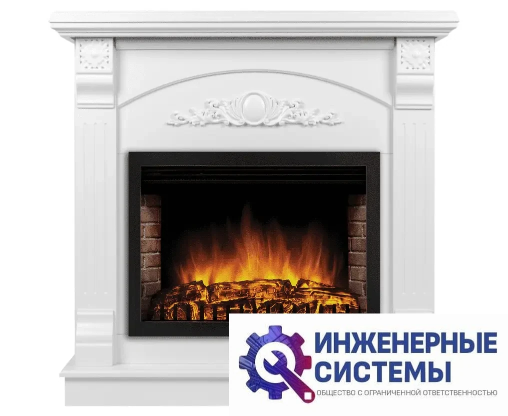 Firelight Barocco 25 белый портал для камина, фото 2