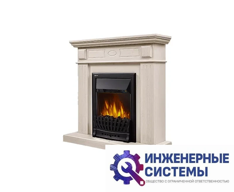 Firelight Bianco Classic портал для камина шпон белёный дуб, фото 2