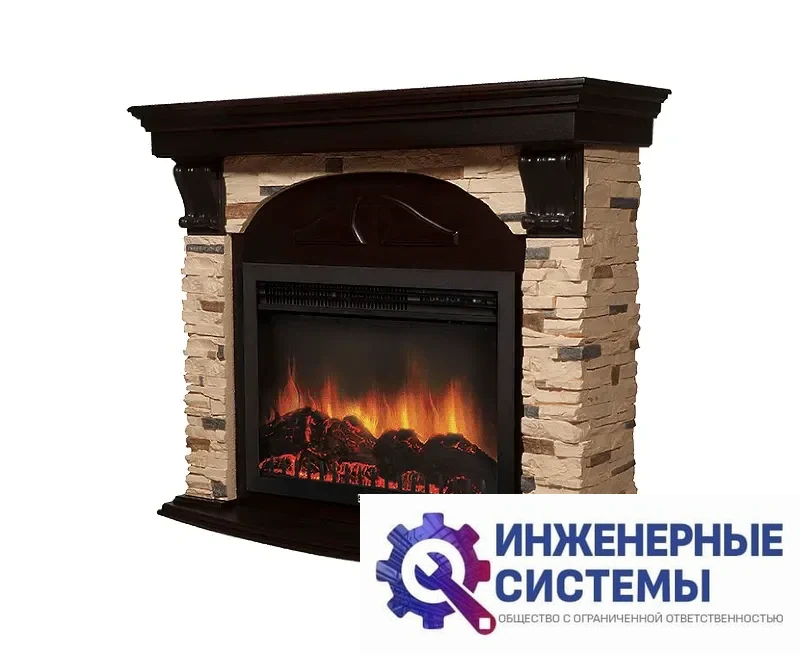 Firelight Torre 30S портал для камина камень сланец натуральный, шпон темный дуб, фото 2