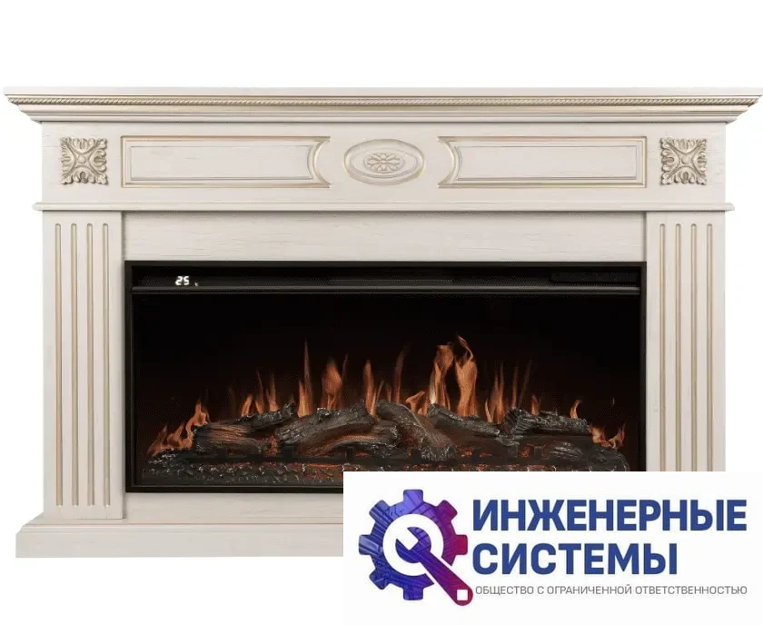 Firelight Siena 42/40/36, слоновая кость с золотой патиной портал для камина, фото 2