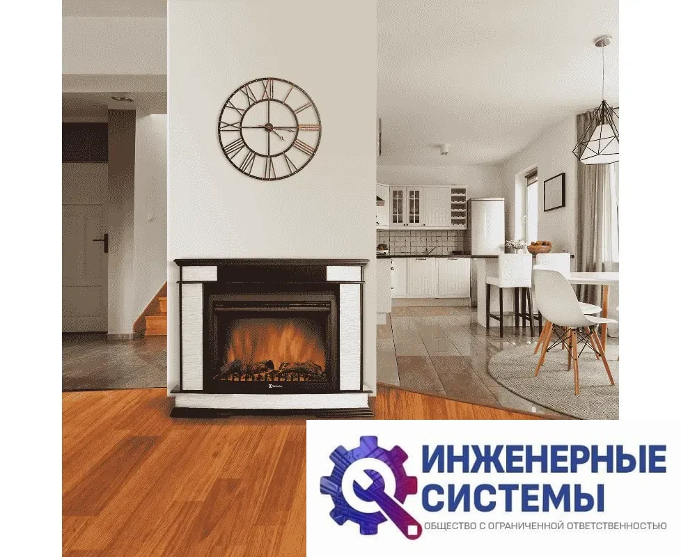 Каминокомплект: очаг Electrolux EFP/P-2520LS, портал Scala 25 сланец скалистый белый, шпон тёмный дуб, фото 2
