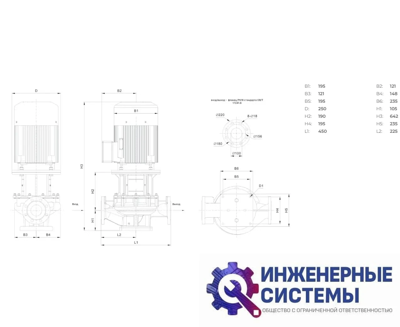 Onis INL100-60-10-3/2 насос циркуляционный, фото 2