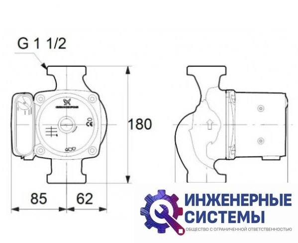 Grundfos UPSO 25-55 насос циркуляционный, фото 2