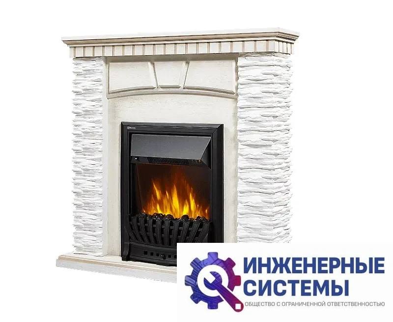 Firelight Porto Classic портал для камина камень белый, шпон беленый дуб, фото 2