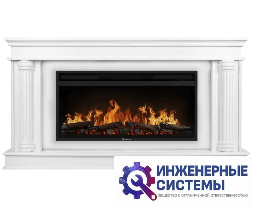 Каминокомплект: Очаг Electrolux EFP/P-4220LS, портал Olympia 42/40/36, белый, фото 2