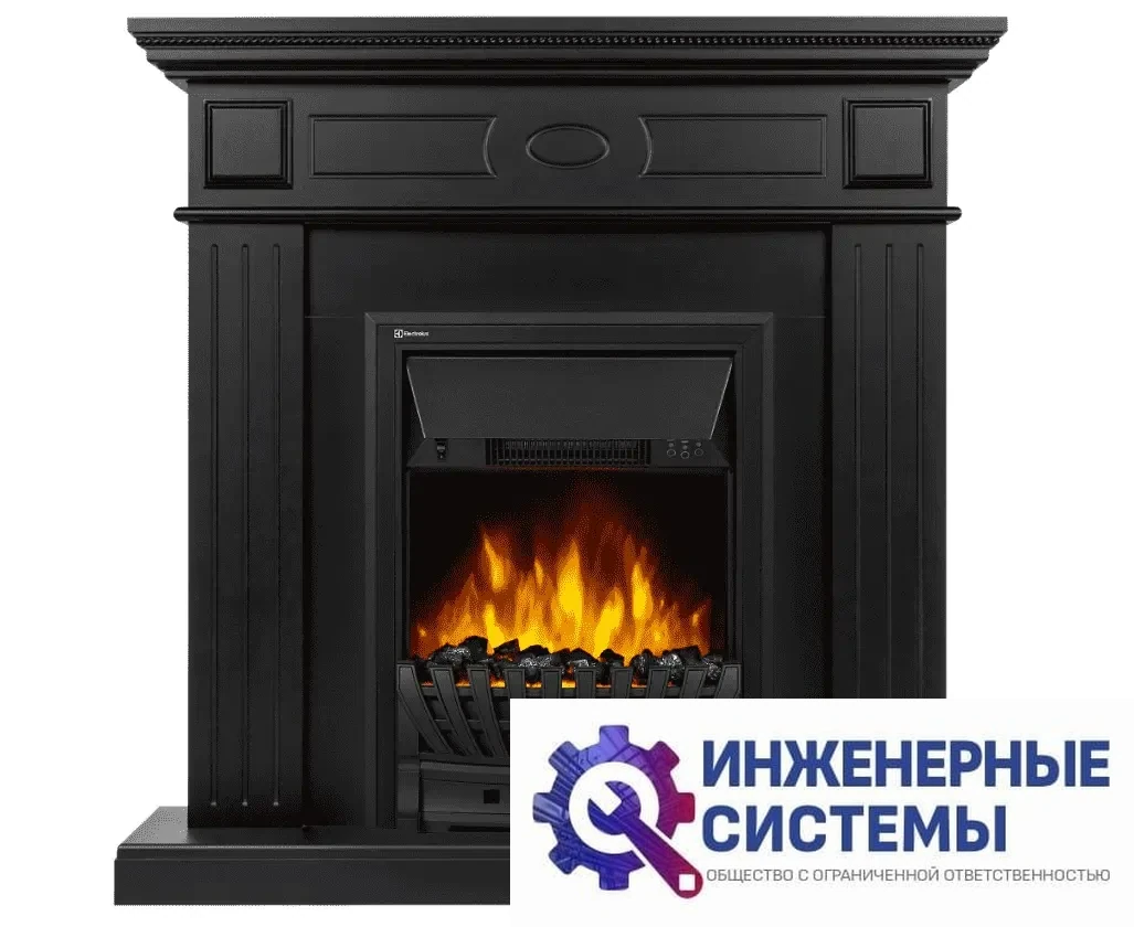 Firelight Bianco Classic черная эмаль портал для камина, фото 2