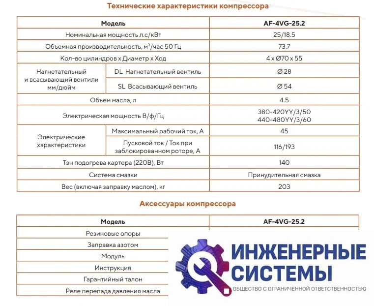 AFrost AF-4VG-25.2 (R404А) компрессор поршневой, фото 2