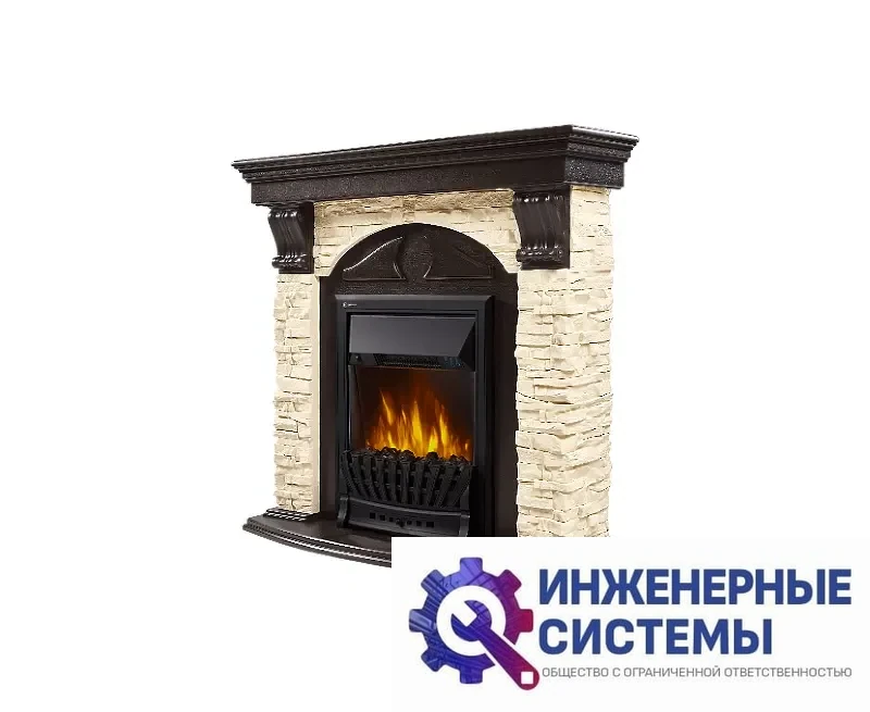 Firelight Torre Classic портал для камина камень слоновая кость, шпон венге, фото 2
