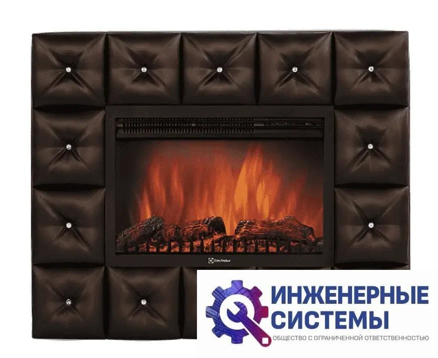 Firelight Crystal 30 тёмная экокожа портал для камина, фото 2