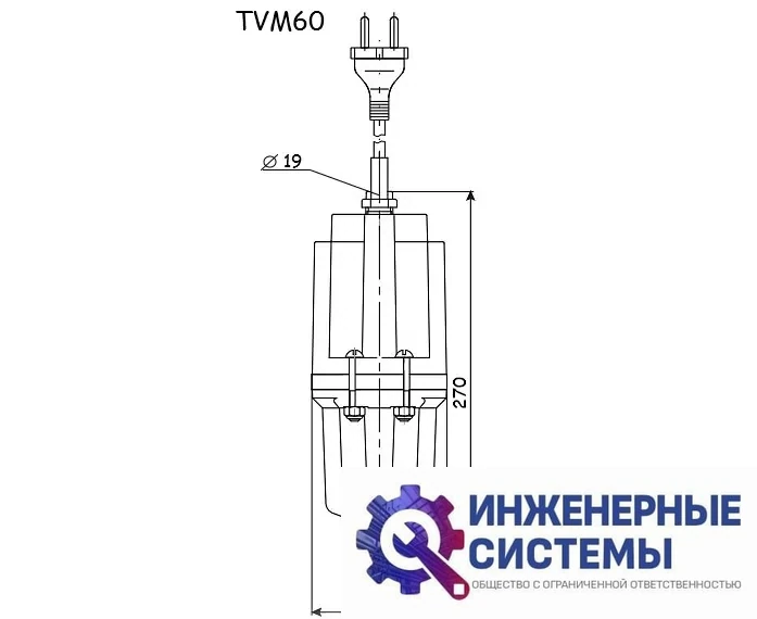 Погружной вибрационный насос Pumpman TVM60-10DN, фото 2