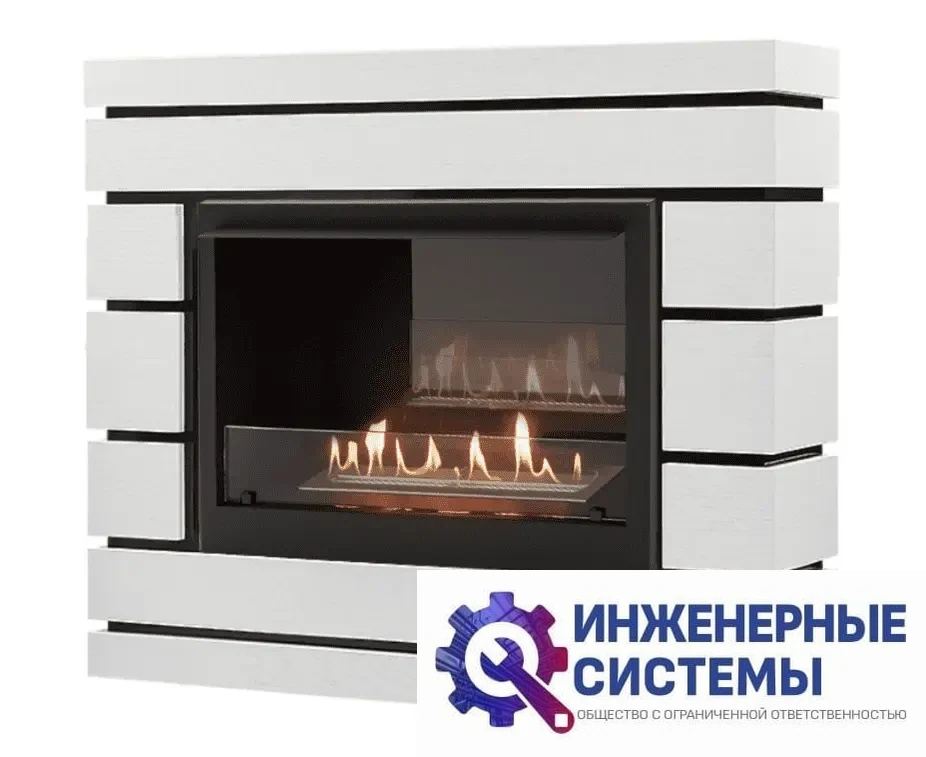 Каминокомплект: Биокамин Firelight BFP/P-2520, портал Moderno 25 шпон белый дуб, фото 2
