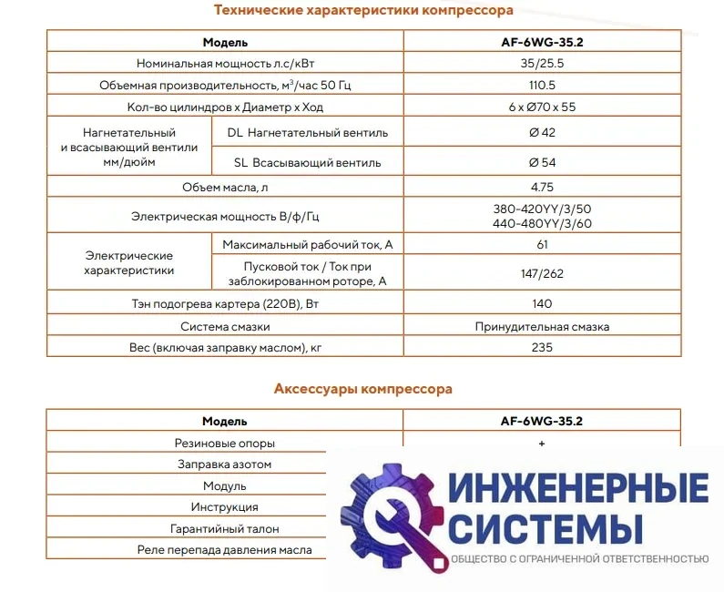 AFrost AF-6WG-35.2 (R404А) компрессор поршневой, фото 2