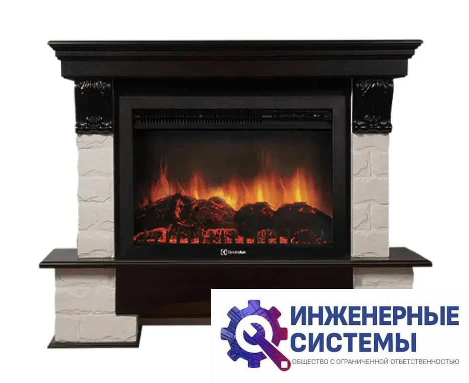 Firelight Forte 30S камень белый, шпон венге портал для камина, фото 2