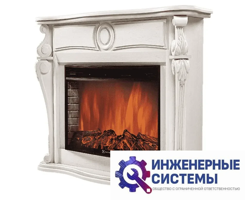 Firelight Ovatio 30 шпон белёный дуб портал для камина, фото 2