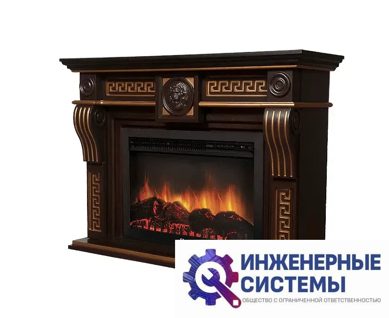 Firelight Vittoriano 30 портал для камина Темный дуб с золотой патиной, фото 2