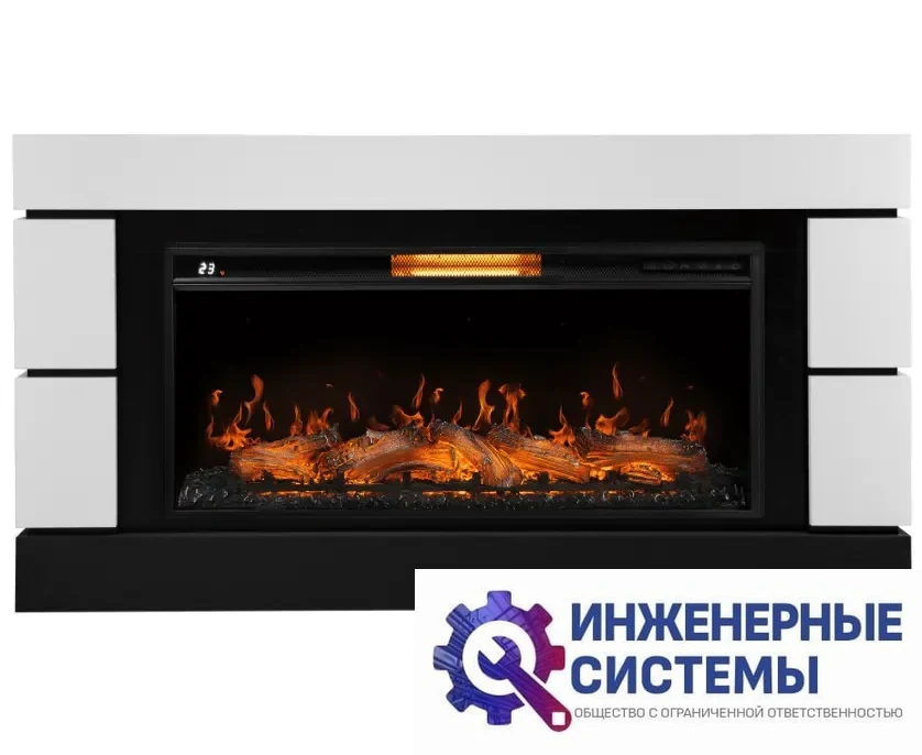 Каминокомплект: Очаг Electrolux EFP/P-4220LS, портал Moderno 42/40/36, белый, р/в, фото 2