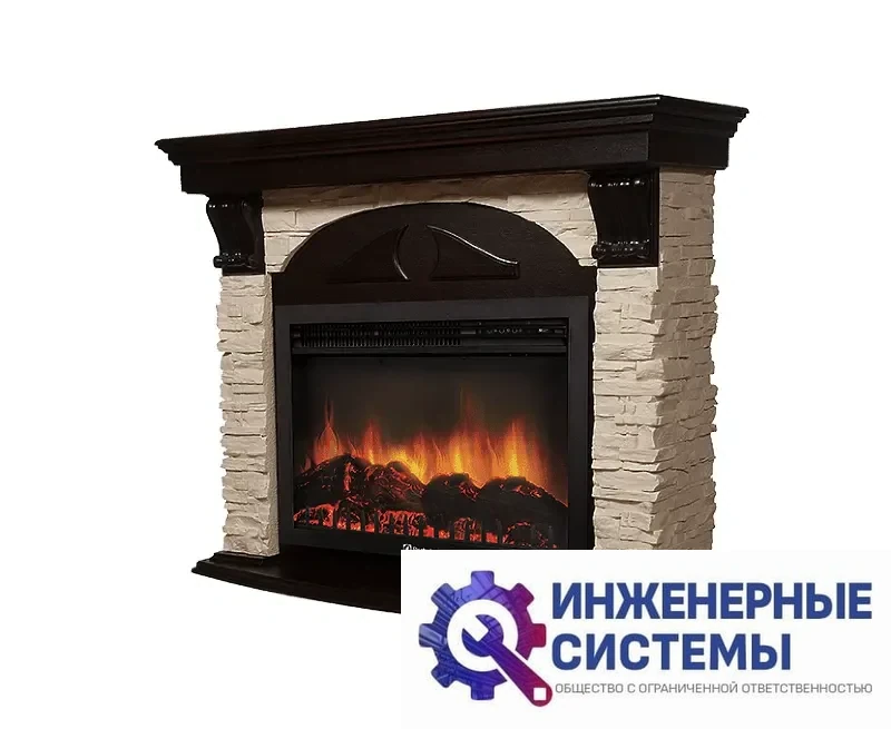 Firelight Torre 25S портал для камина камень слоновая кость, шпон венге, фото 2