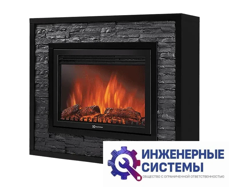 Firelight Loft 30 портал для камина камень черный, черная эмаль, фото 2
