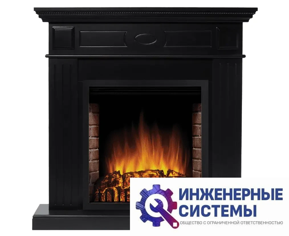 Firelight Bianco 25 черная эмаль портал для камина, фото 2