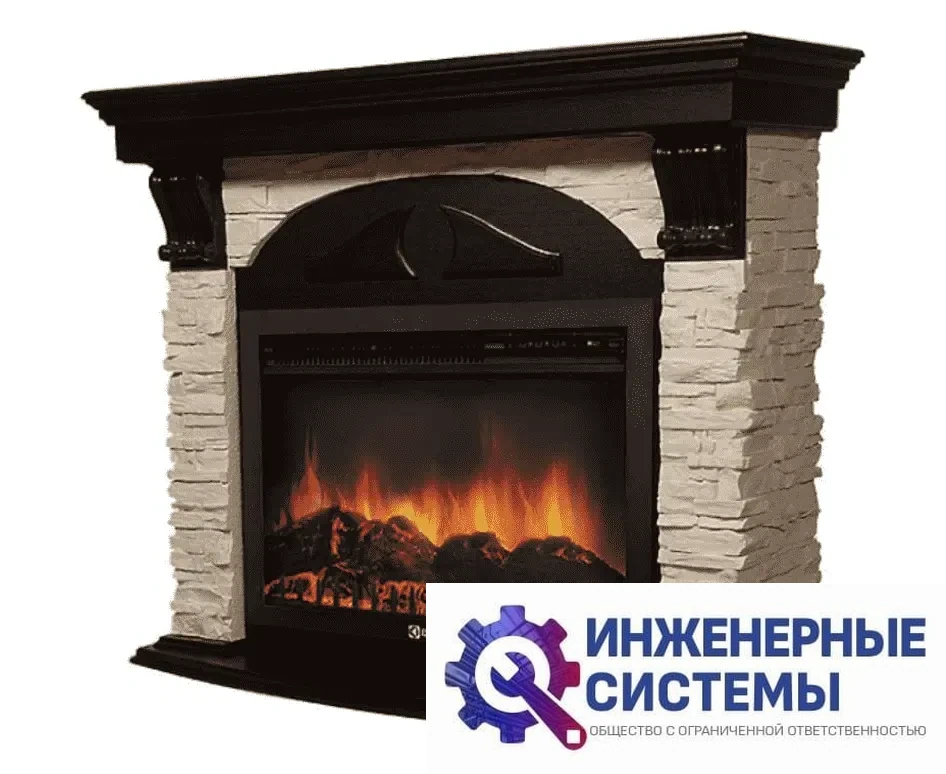 Firelight Torre 30S камень слоновая кость, шпон венге портал для камина, фото 2
