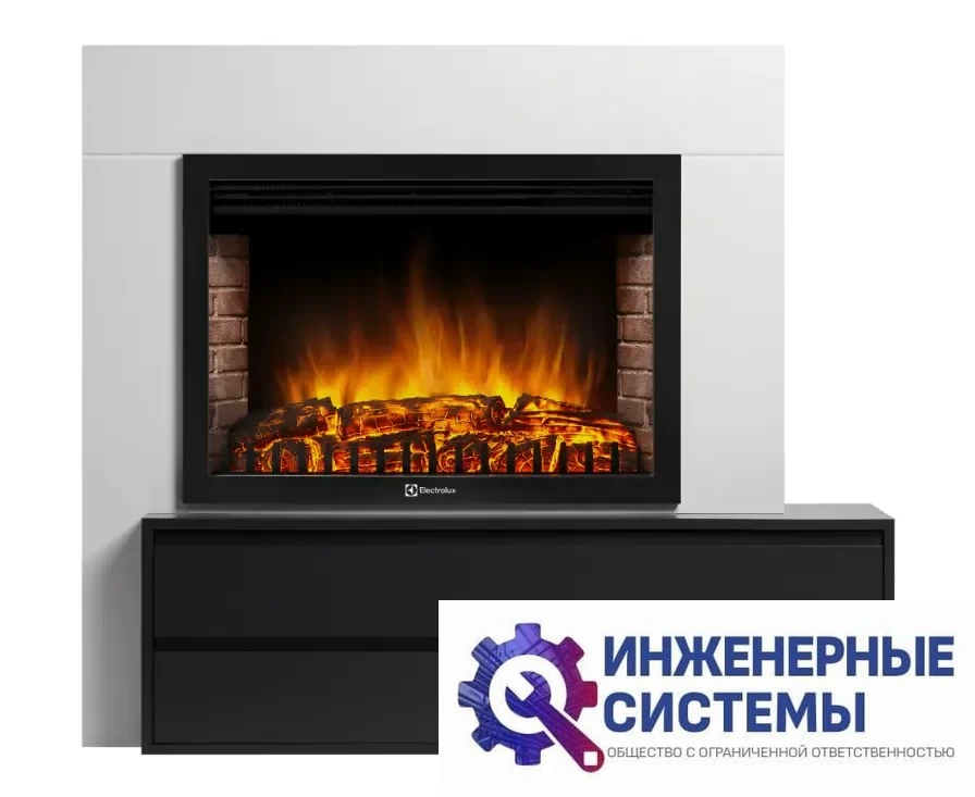 Firelight Combi 30 белый, черный портал для камина, фото 2
