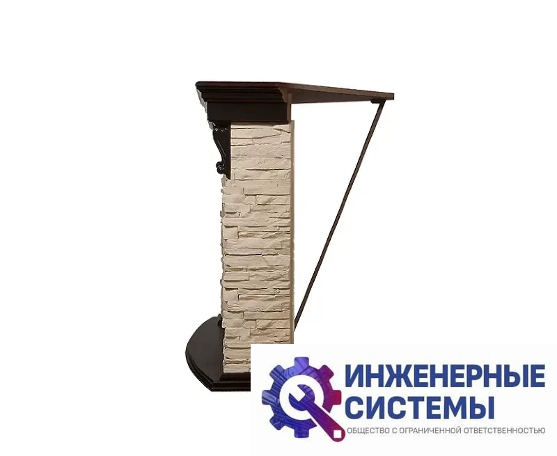 Firelight Torre 25U портал для камина (угловой) камень белый, шпон темный дуб, фото 2