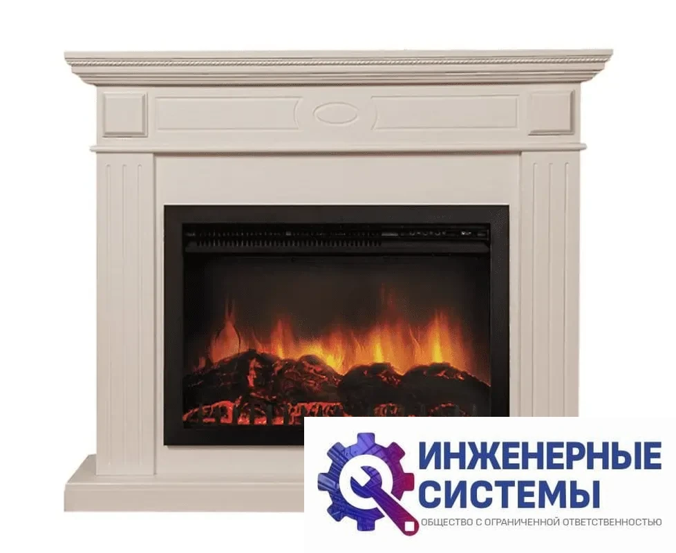 Firelight Bianco 30 шпон белёный дуб портал для камина, фото 2