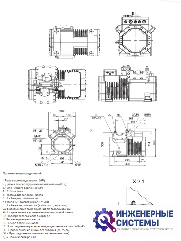 AFrost AF-4YD-3.2 (R404А) компрессор поршневой, фото 5