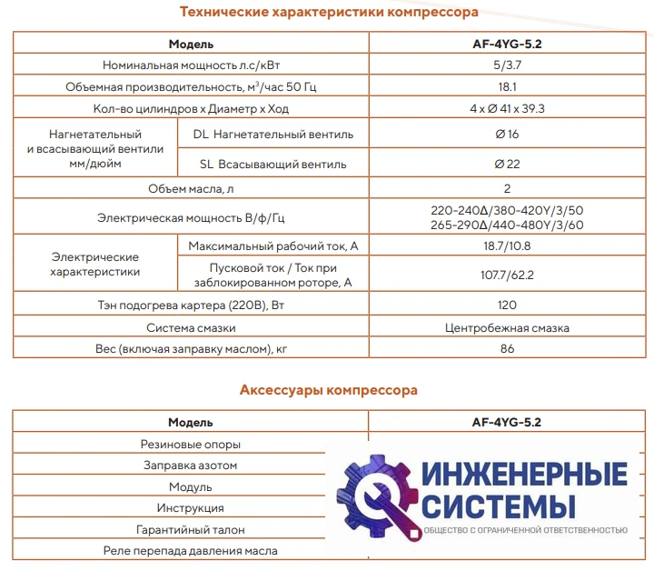 AFrost AF-4YG-5.2 (R404А) компрессор поршневой, фото 2